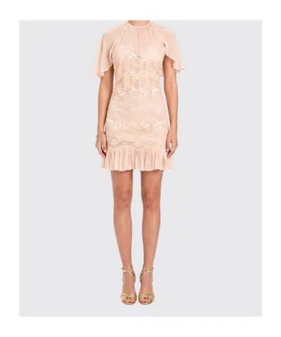 Twinset Patchwork Mini Dress In Neutral
