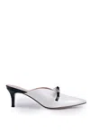 Twinset 60mm Faux-leather Mules In Bic. Neve/nero