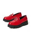 Twinset Patent-leather Oval T Loafers In Red
