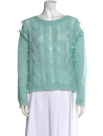 Pre-owned Twinset Patterned Crew Neck Sweater In Green