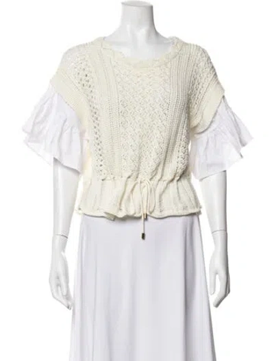 Pre-owned Twinset Patterned Crew Neck Sweater In Neutrals