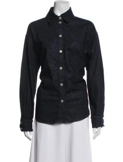 Pre-owned Twinset Patterned Jacket W/ Tags In Blue
