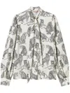 Twinset Patterned-jacquard Shirt In Neutrals
