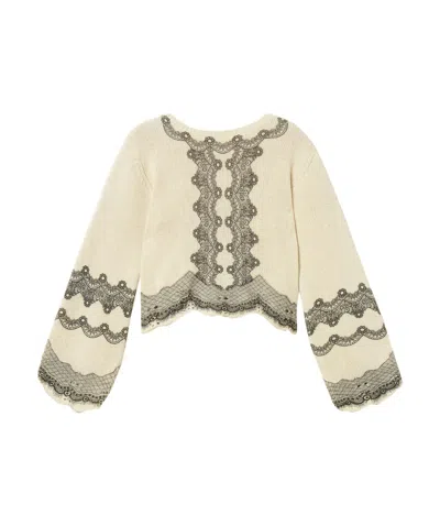 TWINSET PATTERNED KNITTED TOP