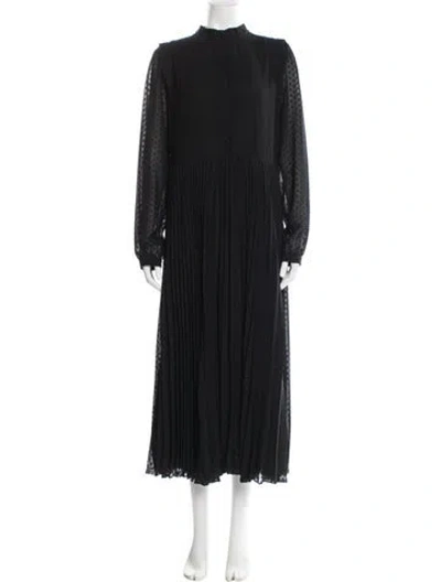 Pre-owned Twinset Patterned Long Dress In Black