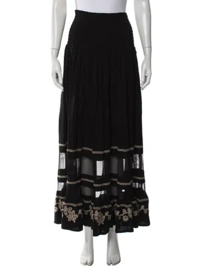 Pre-owned Twinset Patterned Long Skirt In Black