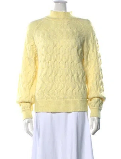 Pre-owned Twinset Patterned Mock Neck Sweater In Yellow
