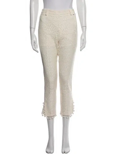 Pre-owned Twinset Patterned Straight Leg Pants In Neutrals