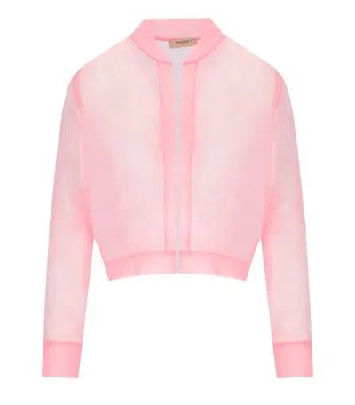 TWINSET TWINSET PEACH TULLE BOMBER
