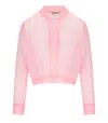 Twinset Peach Tulle Bomber In Animal Print