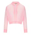 Twinset Peach Tulle Bomber In Animal Print