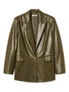 Twinset Peak-lapel Single-button Blazer In Green