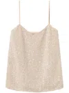 Twinset Pearl-detail Sequined Top In Neutrals
