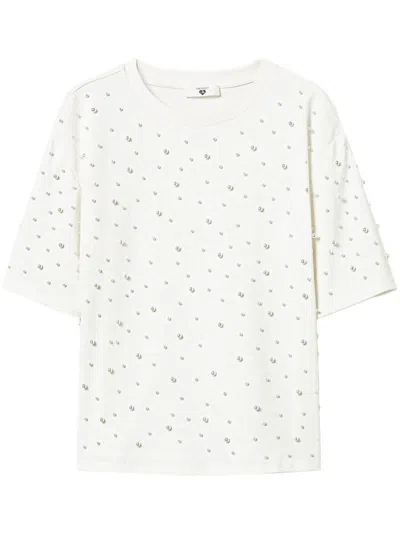 Twinset Pearl-detailing T-shirt In White