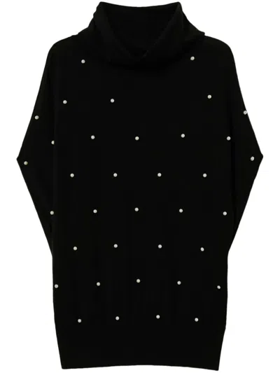 Twinset Pearl-detailing Top In Black