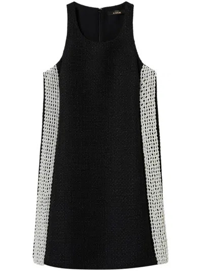Twinset Pearl-embellished Dress In Black