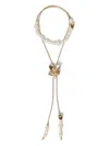 Twinset Pearl-flower Necklace In Gold