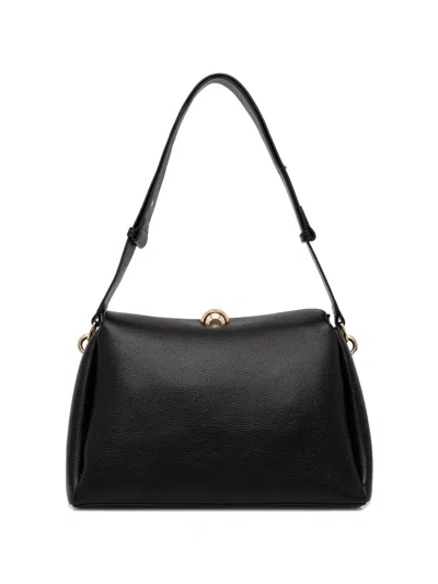 Twinset Pebbled-texture Shoulder Bag In Black