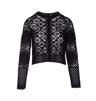 Twinset Perforated Jacket In Black