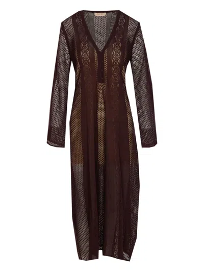 TWINSET PERFORATED-KNIT DRESS