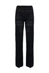 Twinset Perforated Viscose Knit Trousers In Blue Night