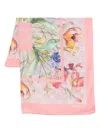 Twinset Pink Scarf With Floral Mix Print In Pink