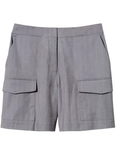 Twinset Pinstripe Bermuda Shorts In Grey