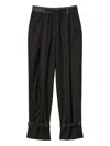 Twinset Pinstripe Cuff-strap Trousers In Black