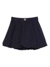 Twinset Pinstripe Elastic-waistband Mini Skirt In Blue