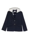Twinset Pinstripe-pattern Hooded Blazer In Blue