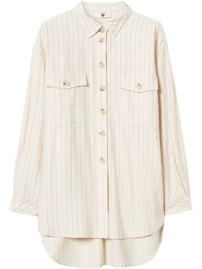 Twinset Pinstripe-pattern Shirt In Neutrals