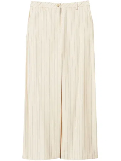 Twinset Pinstripe-pattern Skirt In Neutral