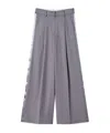 Twinset Twin-set Medium Grey Pinstripe Wide-leg Trousers In Gray