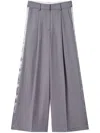 Twinset Twin-set Medium Grey Pinstripe Wide-leg Trousers In Grey