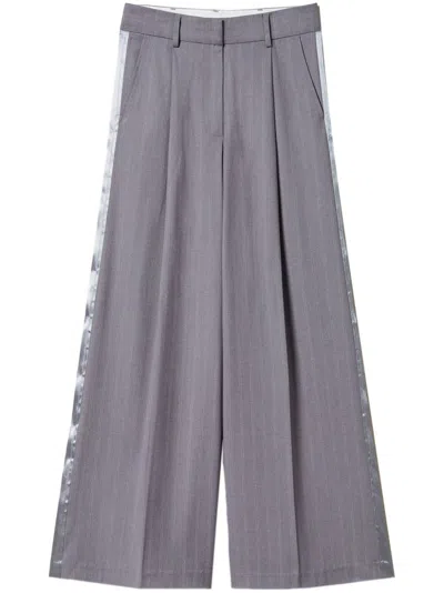 TWINSET PINSTRIPE-PATTERN WIDE-LEG TROUSERS