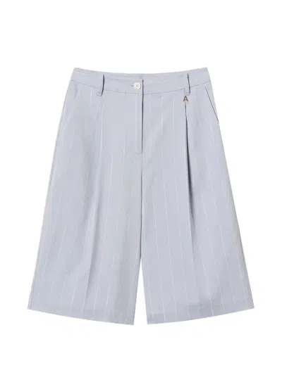 Twinset Pinstripe Tailored Shorts In Blue