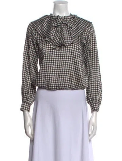 Pre-owned Twinset Plaid Print Crew Neck Crop Top In Multi