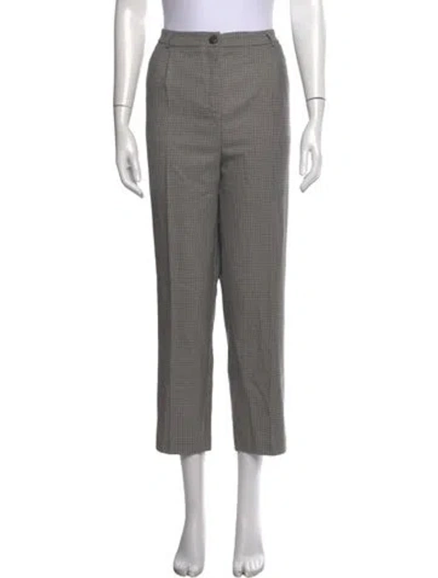 Pre-owned Twinset Plaid Print Straight Leg Pants W/ Tags In Grey