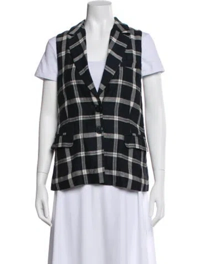 Pre-owned Twinset Plaid Print Vest In Black