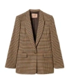 Twinset Checked-print Single-breasted Blazer In Brown