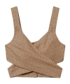 Twinset Plaid-pattern Cropped Blouse In Brown