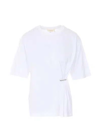 Twinset Plaque Ruffle T-shirt In White