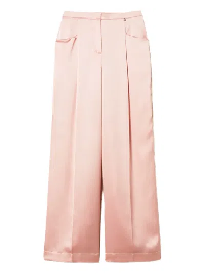 Twinset Plated Trousers In Pink