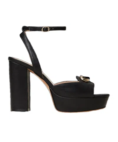Twinset Platform Sandals With Oval T In Black
