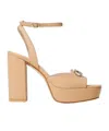 Twinset Platform Sandals With Oval T In Camel