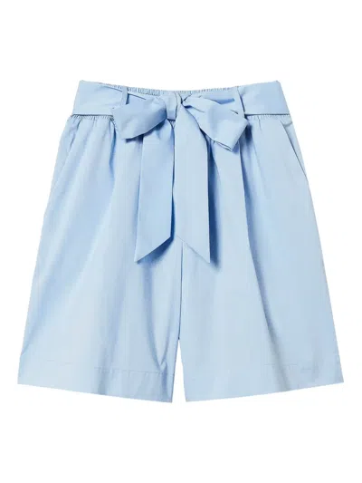 Twinset Pleat-detail Shorts In Blue