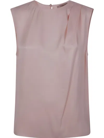 Twinset Pleat-detail Top In Pink