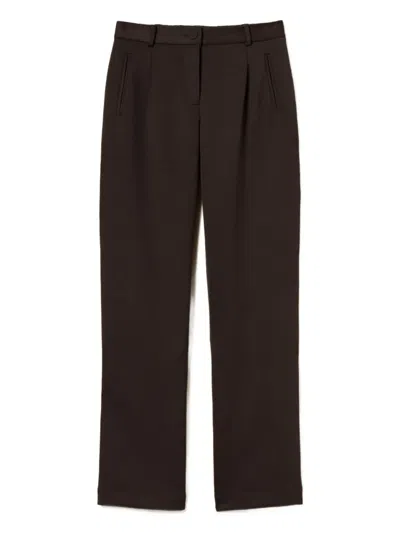 Twinset Pleat-detail Trousers In Brown