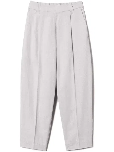 Twinset Pleat-detailing Trousers In Neutrals