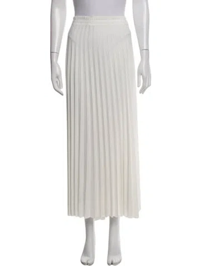 Pre-owned Twinset Pleated Accents Midi Length Skirt In White